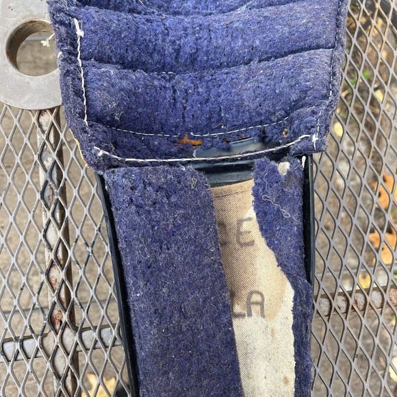 Vintage Cooper Black Diamond DG2 Leather Hockey Shin Pads Leg Guards - Picture 8 of 16